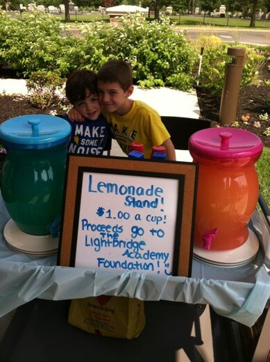 Two boys at the lemondade stand